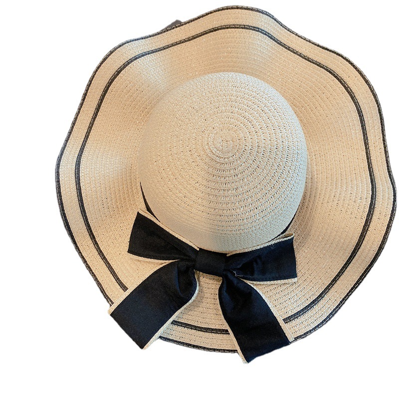 Straw Hat Female Summer Beach Hat Sun Protection by the Sea Outdoor Korean Style Face Cover Travel All-Matching Sun Hat Sun Hat