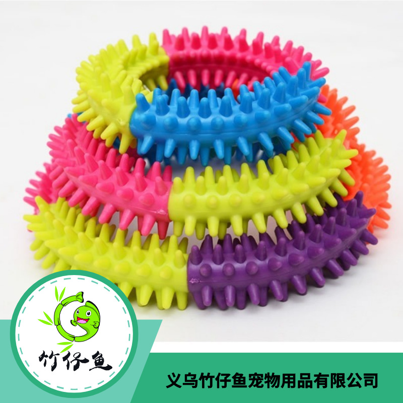 Pet Toy TPR Three-Color Thorn Ring Pet Dog Bite Multi-Color Piercing Ring Rubber the Toy Dog Dog Toy Multi-Thorn