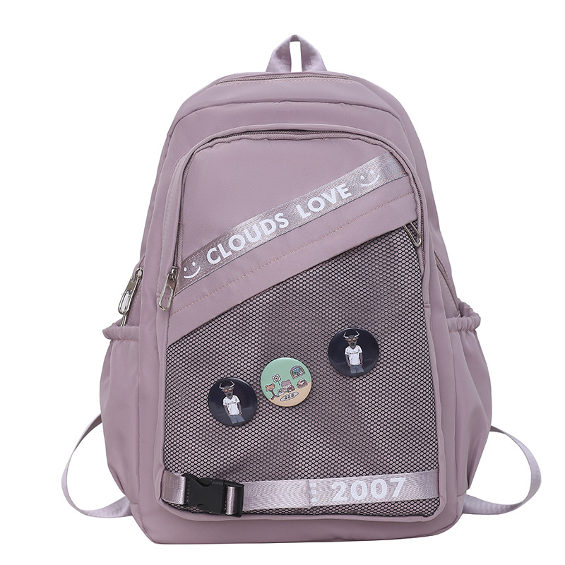 Fresh Contrast Color Female Student Casual Backpack 2023 New Junior High School Student High School Student Backpack Simple University Style