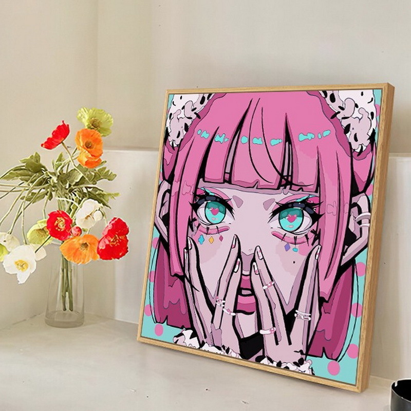 儿童数字油画手绘填色卡通动漫人物大量批发优惠数码20*20庭美diy数字