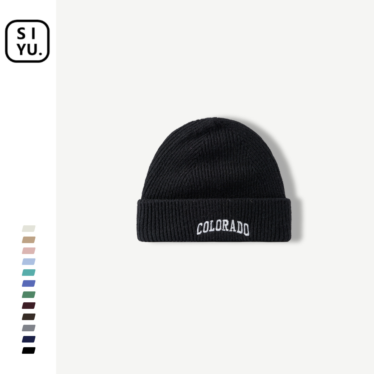 Douyin Online Influencer Trendy Brand Colorado Letter Embroidery Woolen Cap Female Autumn and Winter Warm Couple Knitted Hat Male Korean Style