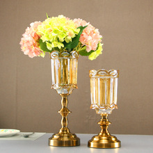 玻璃花瓶摆件新古典后现代复古花瓶样板间软装装饰花器欧式插花瓶
