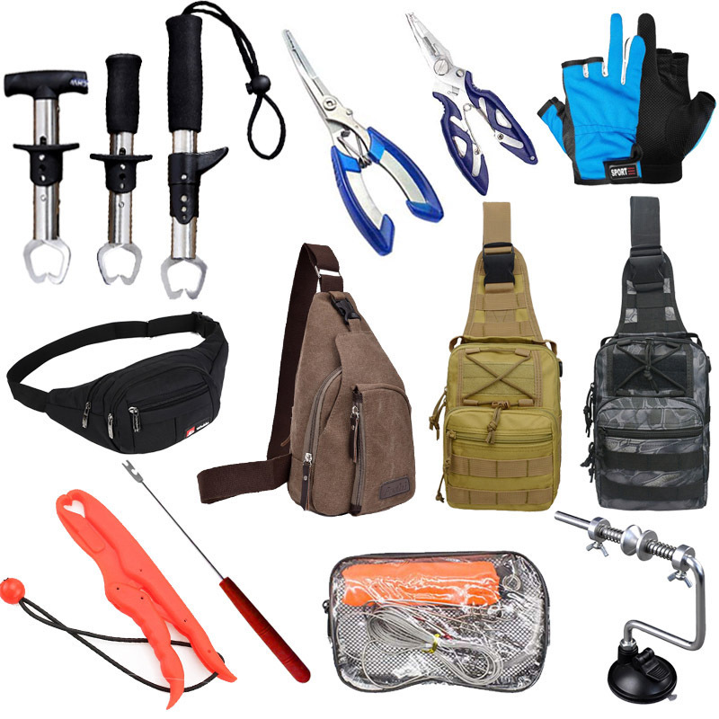 工厂批发钓鱼装备路亚控鱼器夹鱼器腰包路亚钳鱼锁竿桶配件
