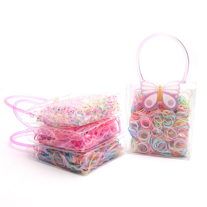 Korean Style Butterfly Bag Hair Ring Large Capacity Disposable Small Rubber Band Strong Pull Constantly High Elasticity Children's Hair Accessories Wholesale