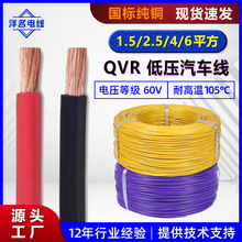 QVR国标汽车线0.2 0.5 1.5 2.5 4 6平方纯铜阻燃薄壁低压电线电缆