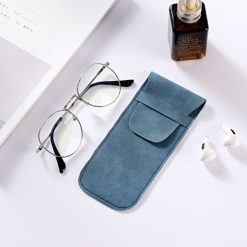 Glasses Bag Retro Soft Leather Portable and Simple Leather Sunglasses Bag Korean Style Portable Protection Reading Glasses Storage Leather Case