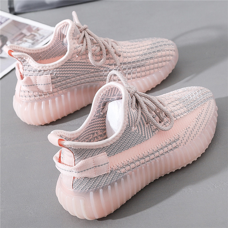 2024 New Spring Flying Woven Mesh Shoes Coconut Women's Shoes Summer Breathable Casual Shoes Sneakers All-Matching Daddy Fashion Shoes