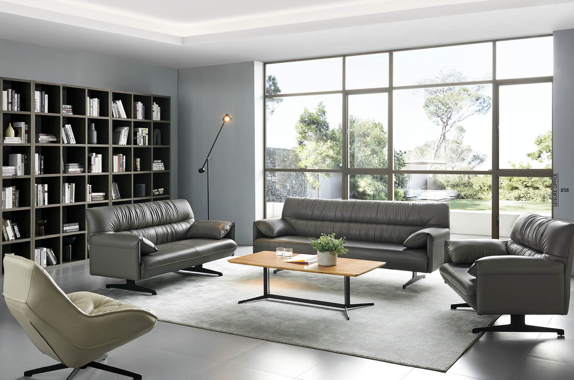 伟豪家具办公室沙发茶几组合商务前台会客接待室三人座现代简约