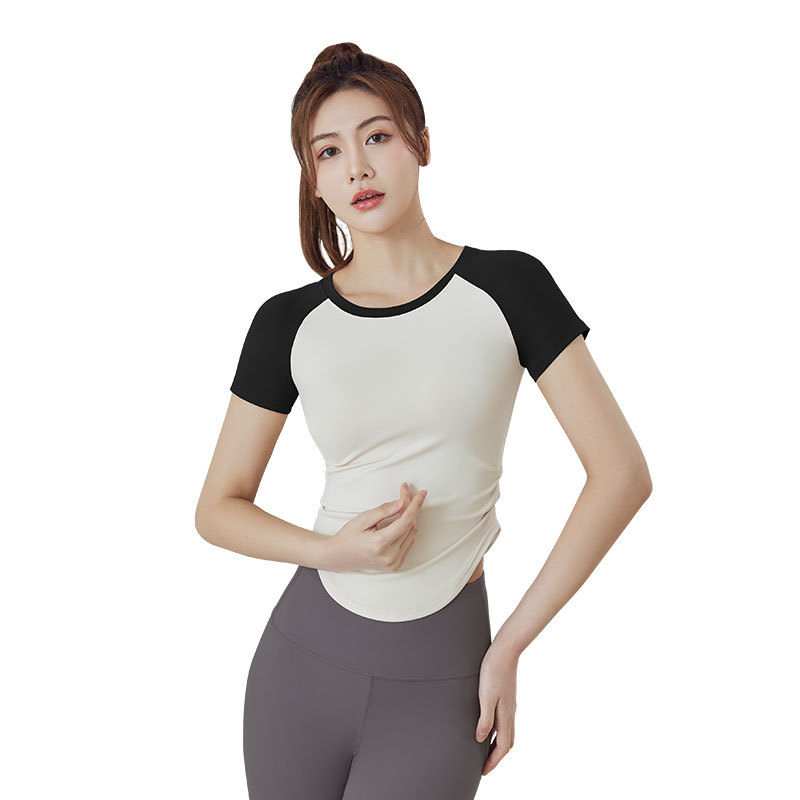 Juyitang New Tight Quick-Drying Fitness Yoga Running T-shirt Sports Top Women's Yoga Clothes Short Sleeve