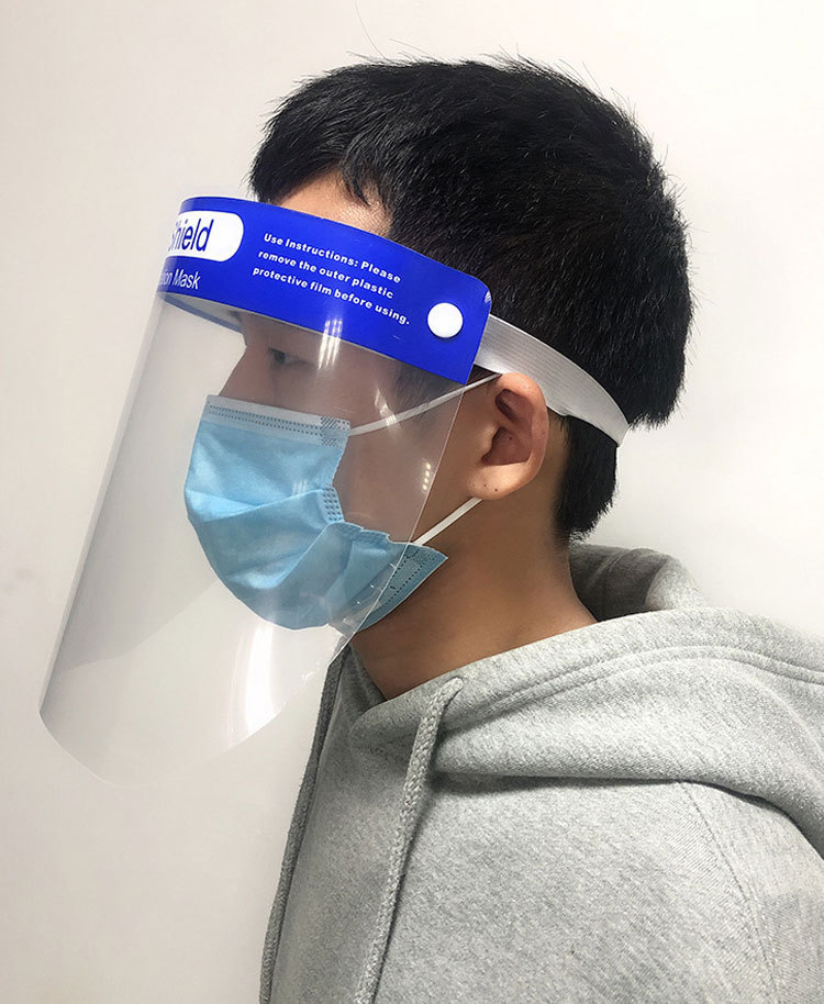 防护隔离面罩面屏防飞溅双面防雾高清透明pet货源品质高中文 现货