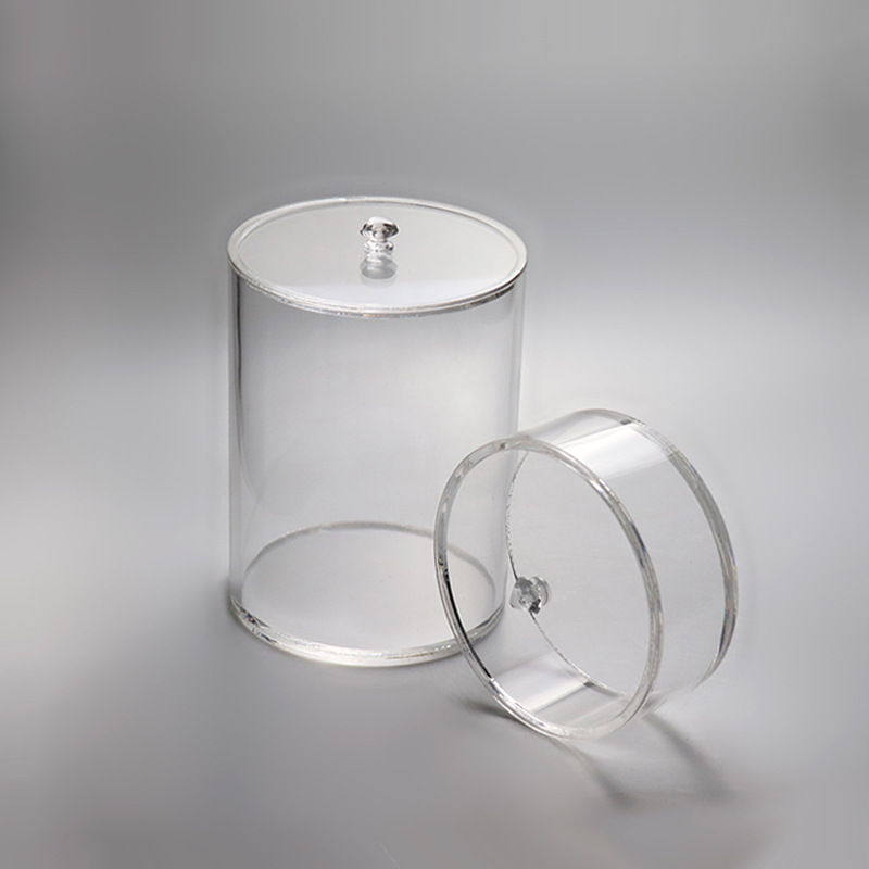 亚克力圆柱形收纳桶可装糖果玩偶展示桶带盖透明圆管收纳盒印logo