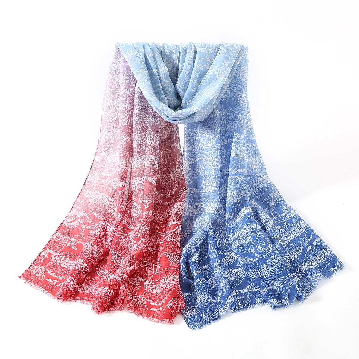 One-Piece Delivery Is Exported to European and American Fashion Classic Printing Color Matching Stitching Cotton and Linen Scarf Shawl Factory Wholesale
