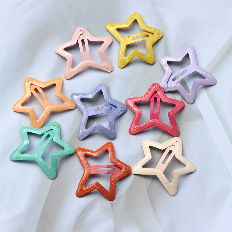 5cm Large Size XINGX BB Clip Candy Color Dripping Glitter Five-Pointed Star Hair Clip Side Clip Bangs Broken Hair Headdress