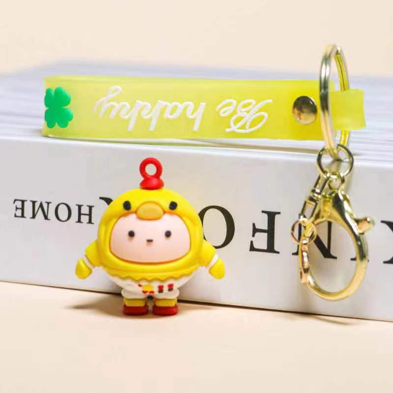 Surrounding the Game Egg Puff Party Keychain Car Pendant Couple Small Gift Internet Hot Key Pendants Wholesale