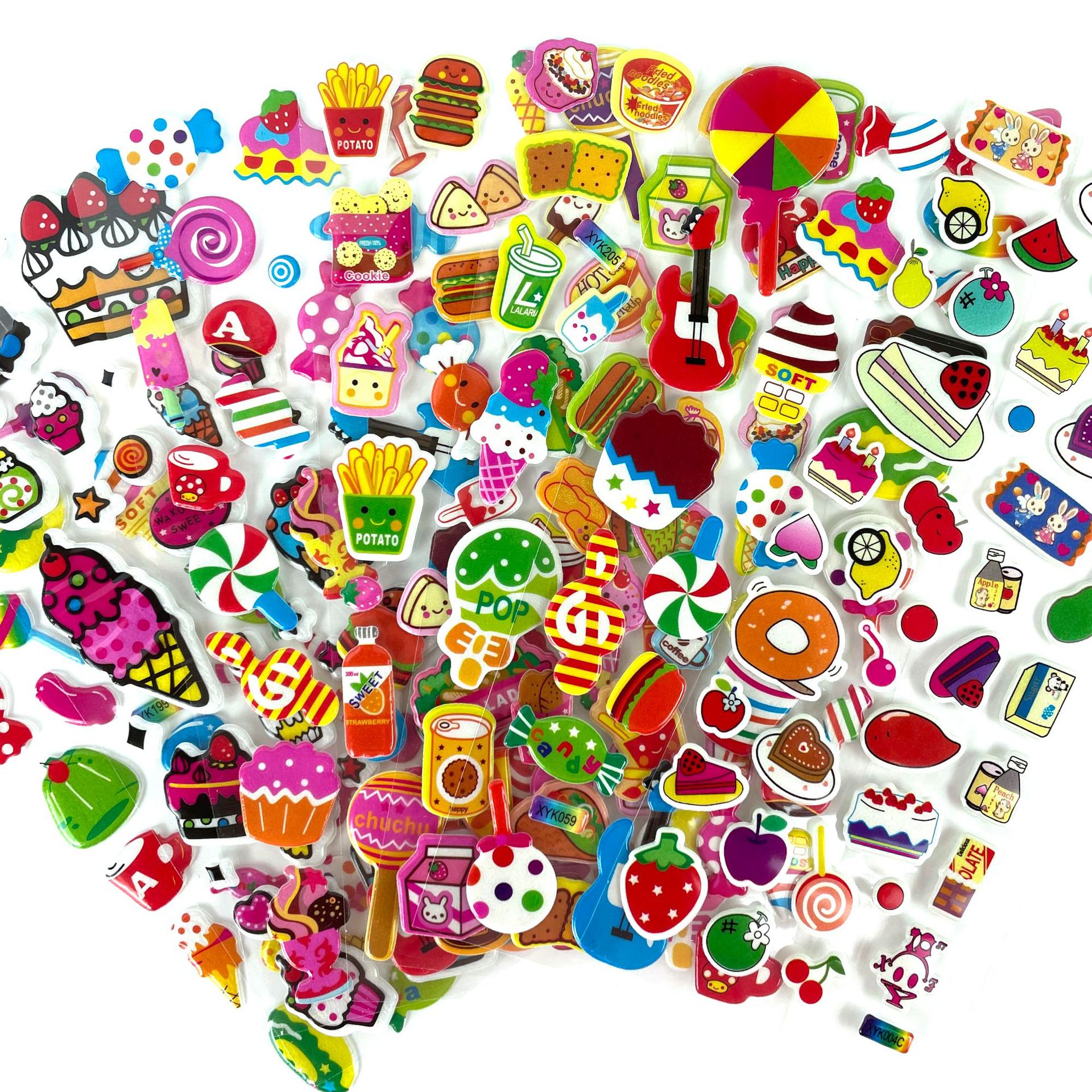 贴画3d立体泡泡贴蛋糕甜点儿童立体贴纸奖励贴泡泡贴厂家批发现货