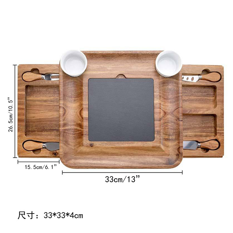 Bamboo Cheese Board Chopping Board European Cheese Plate Cheese Tray Wooden Fruit Bread Board Creative Steak Pizza Plate