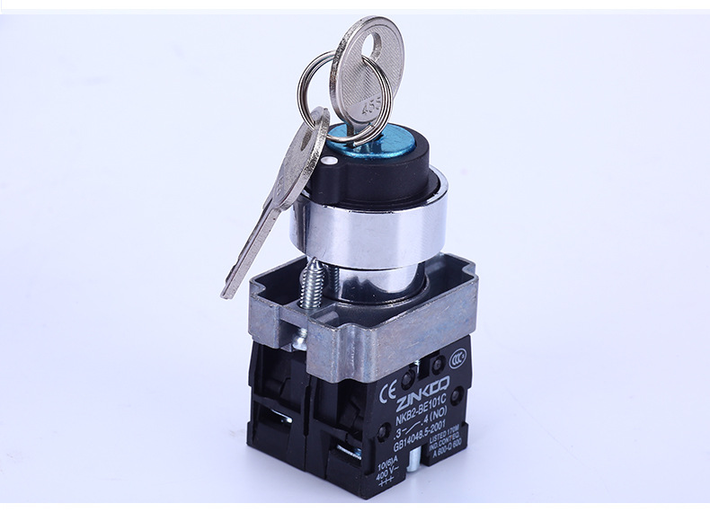 xb2-bg21c钥匙旋钮开关两档一常开旋转选择zb2-be101三档金属开关