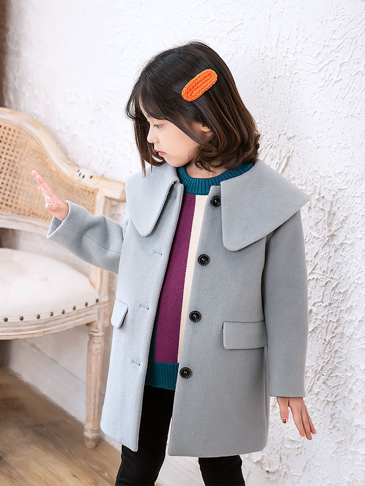 女童羊绒大衣中长款洋气秋冬儿童毛呢外套韩版2020新款女宝宝童装