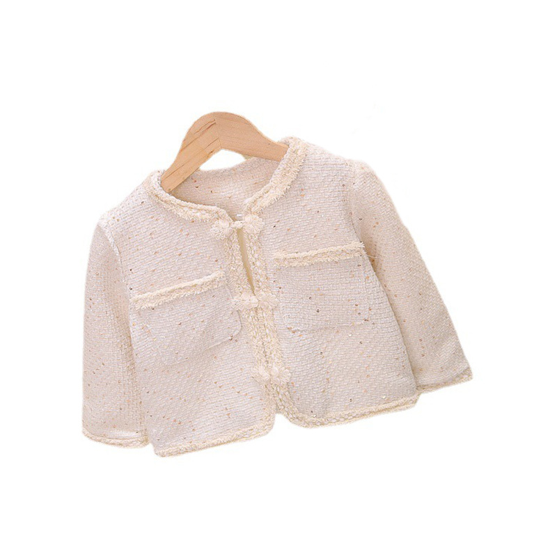 Girls' Spring Coat 2023 New Children Fashionable Spring Clothing Baby Girl Sweet Cute Chanel Style Top