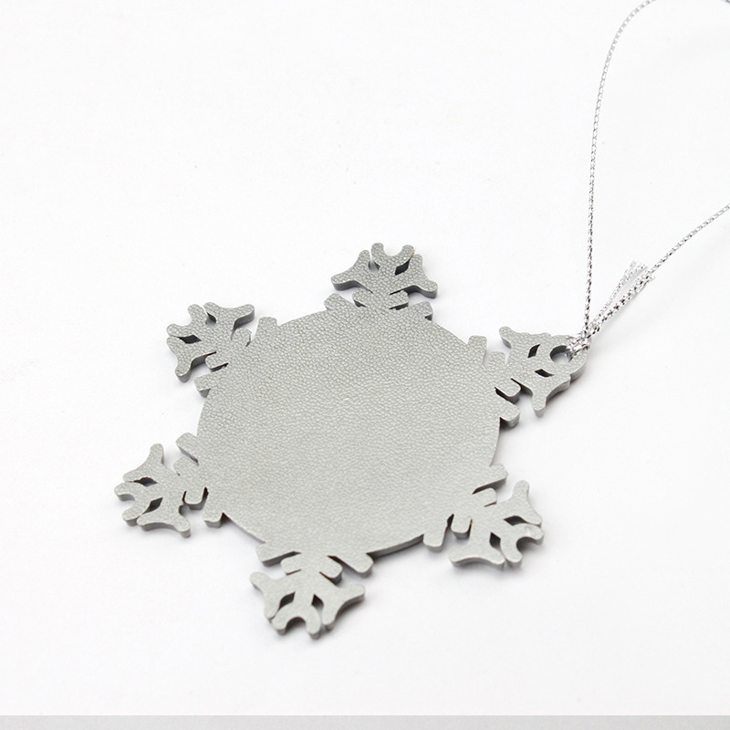 Thermal Transfer Printing Metal Snowflake Mirror Factory Direct Sales Metal Pendant Crafts Creative Small Pendant Snowflake Mirror