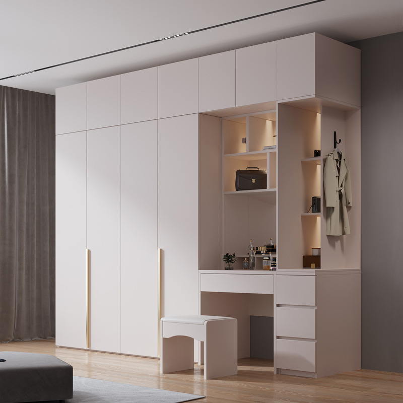 轻奢简约全屋定制衣柜木质家用卧室平开门组合极简经济型柜子衣橱