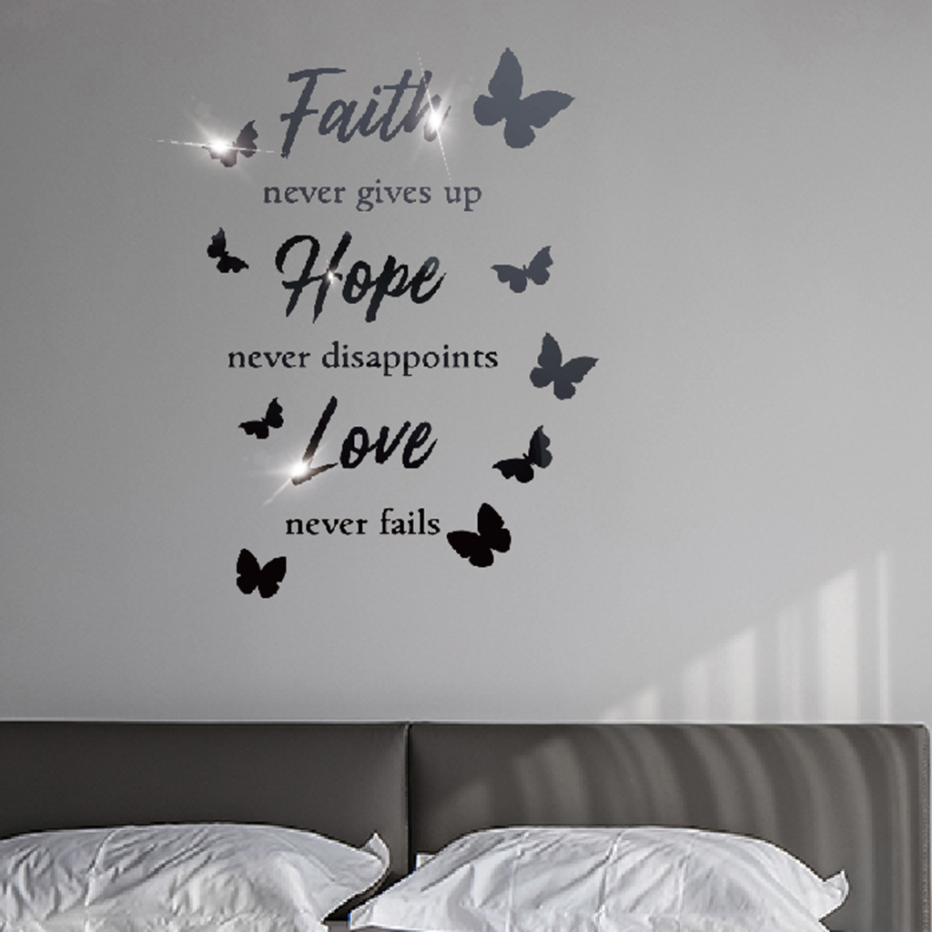 faith hope love英文字母镜面贴 sm166 亚克力镜面墙贴faith贴纸