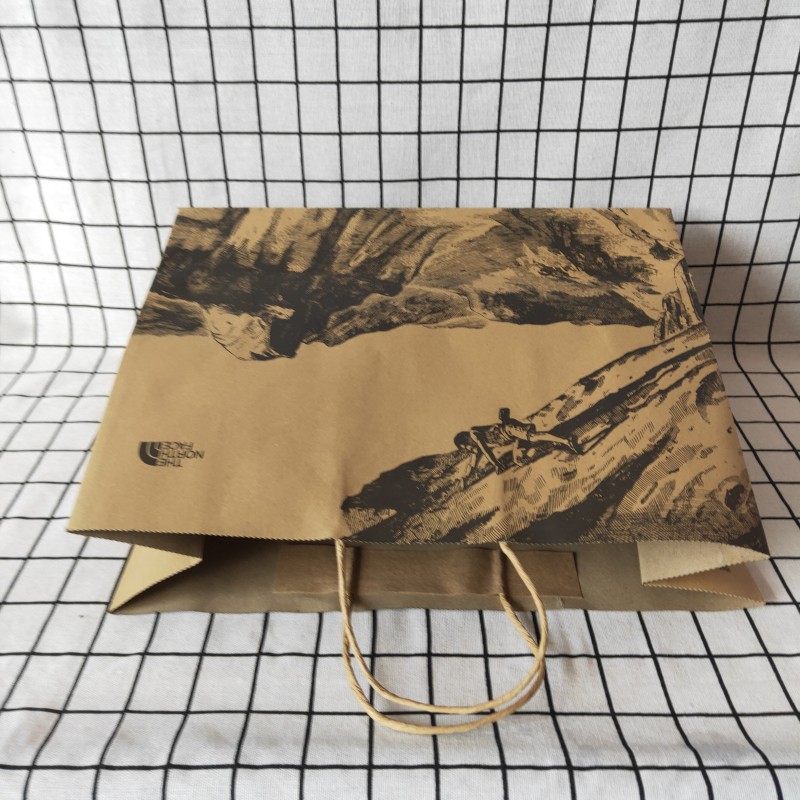用于thenorthface 北面 三夫户外登山运动 牛皮纸袋子 手提袋 购