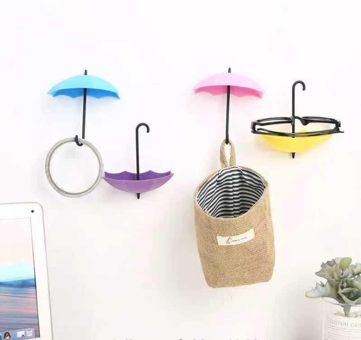 创意小雨伞造型 黏贴装饰挂钩diy  创意 可爱宿舍挂粘钩 钥匙收纳