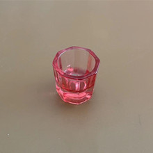 厂家直销 喷色美甲工具 小八角玻璃杯 制做指甲油美甲专用液体杯