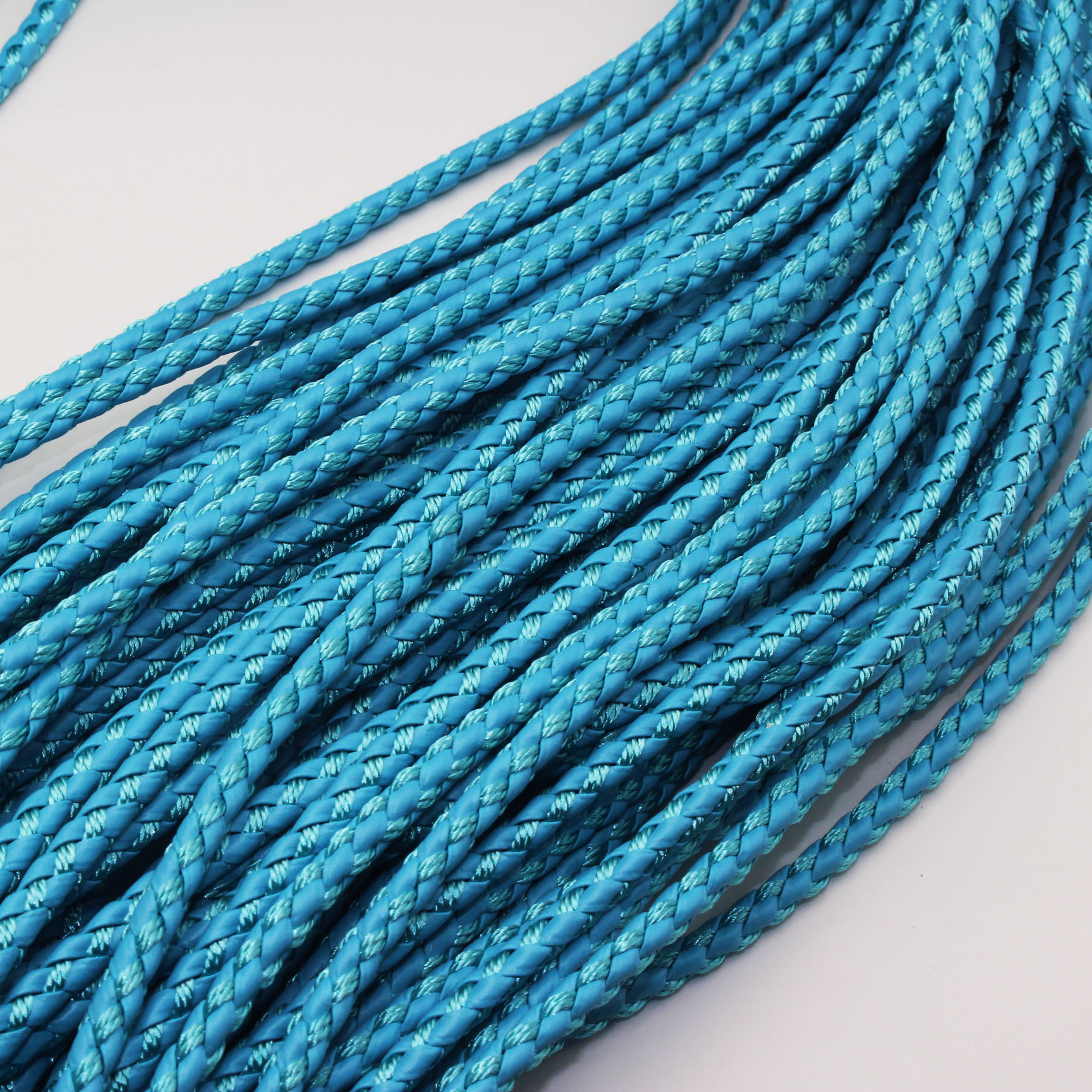 皮革编织皮绳六股编织皮革伴线皮绳手链绳手机挂绳宠物脖圈绳