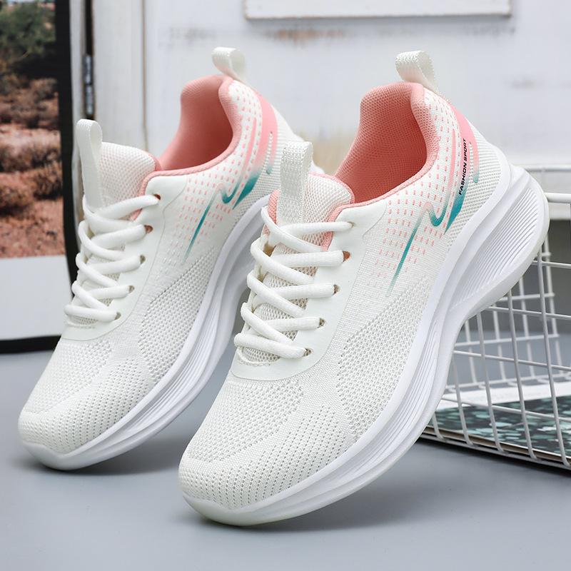 Women's Shoes 2024 Spring New Running Shoes Factory Direct Sales Soft Bottom Comfortable Breathable Foreign Trade Breathable Sneaker Women