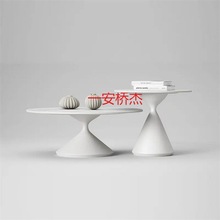 YJ奶油组合风岩板小户型简约餐桌旋转伸缩方圆两用家用现代圆形爆