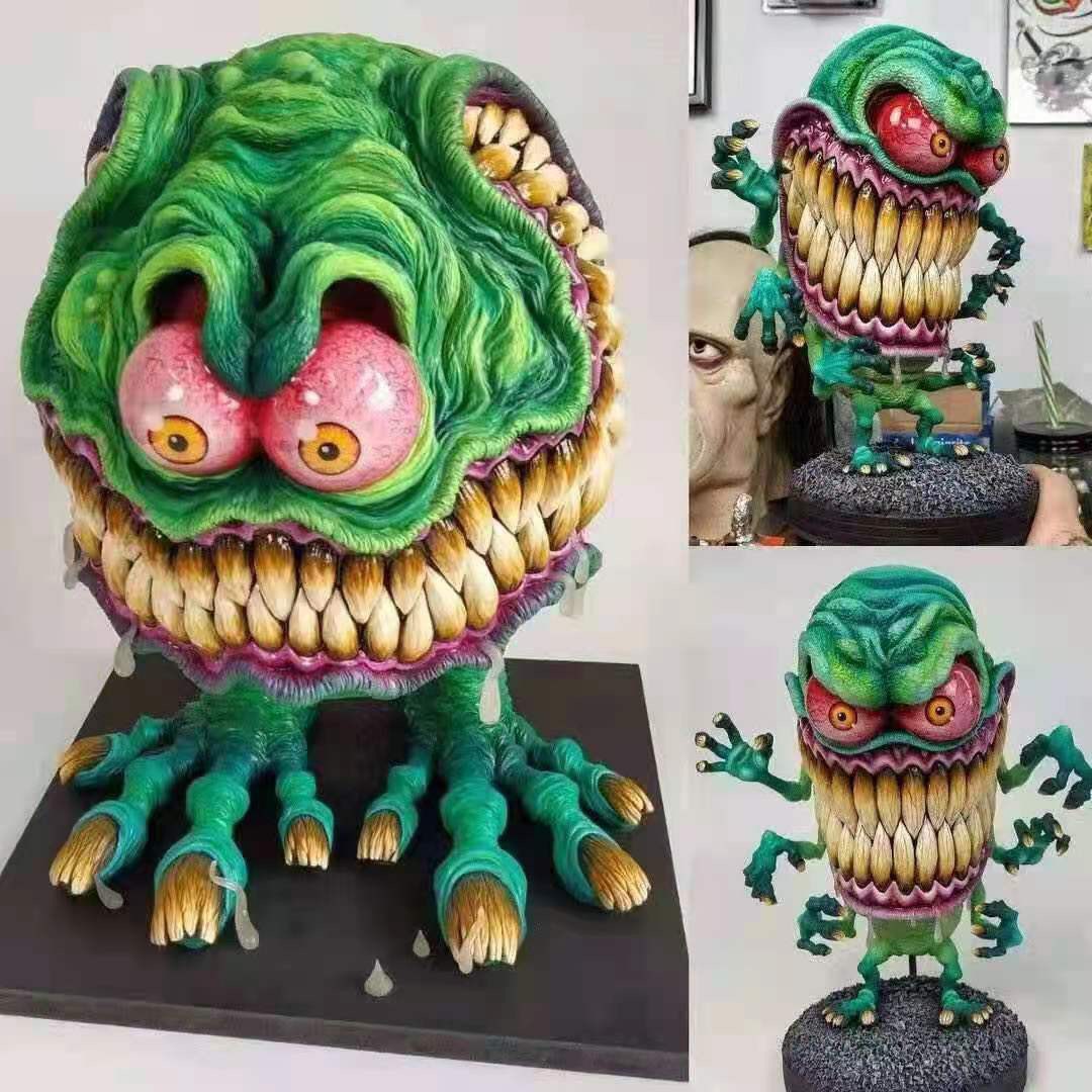 万圣节跨境新款大嘴怪奇特树脂装饰摆件居家创意个性外星人怪兽