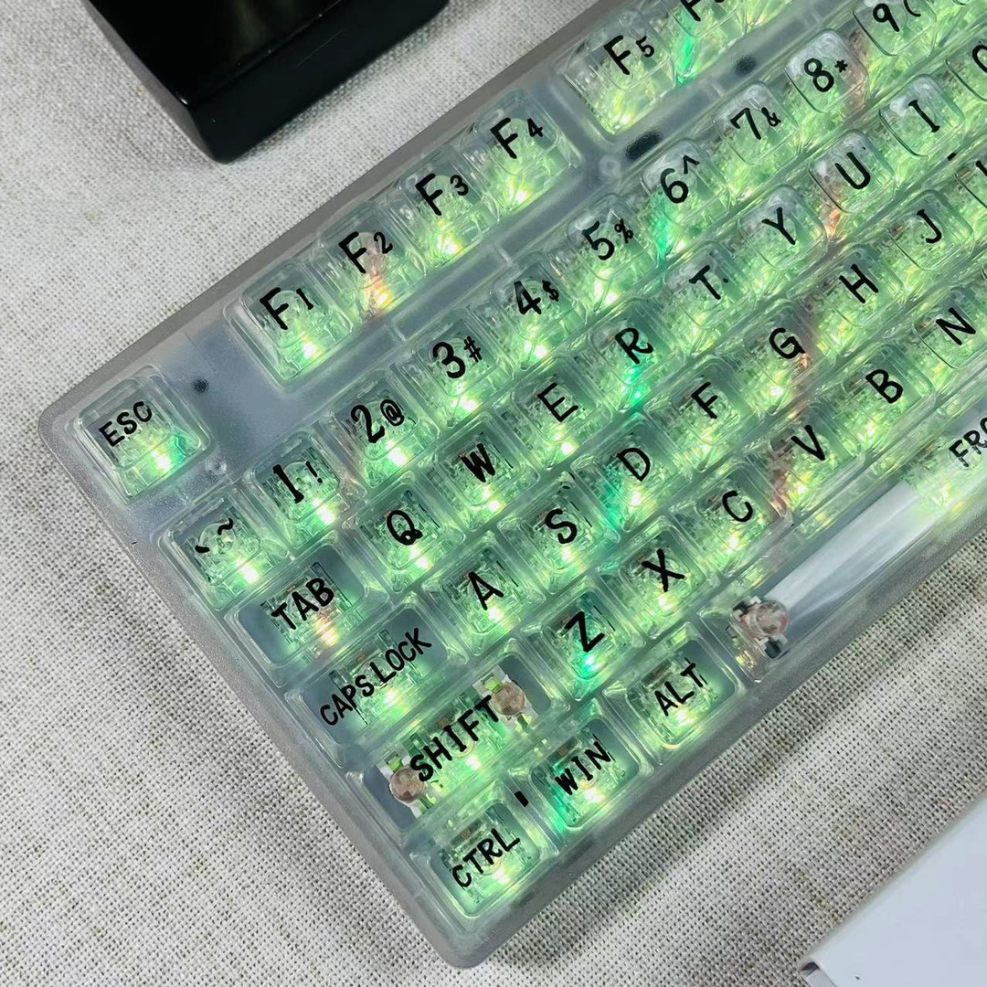 F87 Key Mechanical Keyboard Fully Transparent RGB Lower Lamp Position Transparent Office Game Home Wired Customized Electric Competition CF