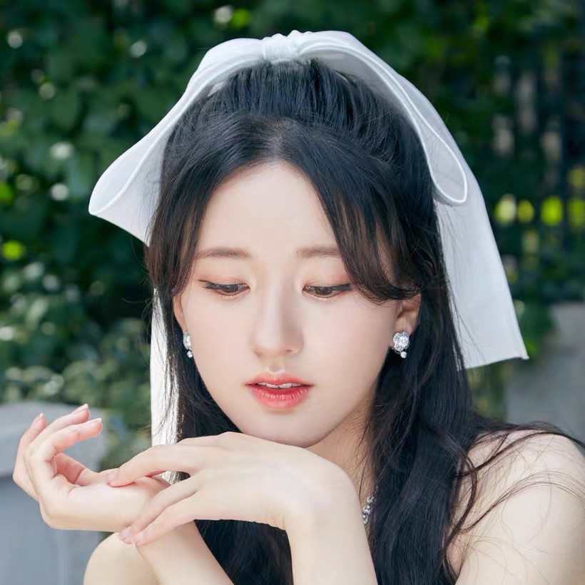 赵露思抖音同款白色大蝴蝶结发夹顶夹后脑勺发夹新娘礼服发饰