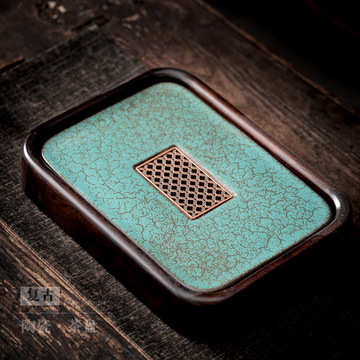 复古陶瓷茶盘家用储水式功夫茶具茶托盘干泡盘客厅办公室小茶台