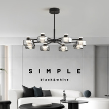 意式极简全铜客厅吊灯北欧创意玻璃大气设计师家用现代卧室灯具意