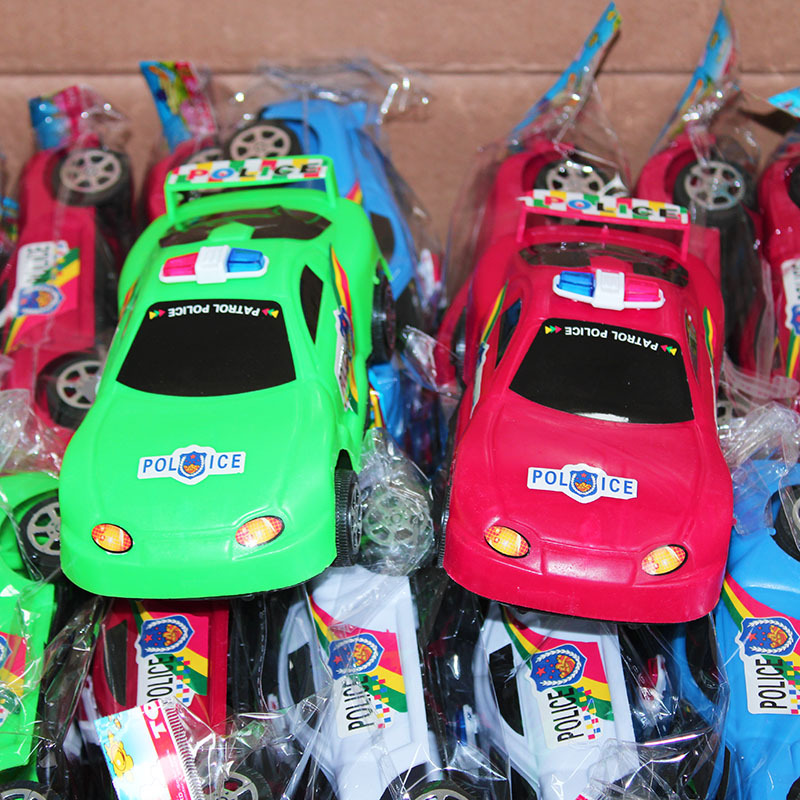 袋装玩具警车庙会套圈玩具车滑行车 儿童玩具车2元地摊玩具批发
