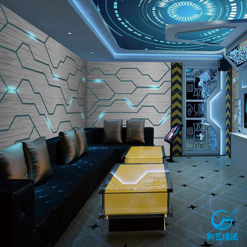 科技感墙纸科幻太空舱壁纸办公室墙布背景墙装修电竞酒吧网吧壁画