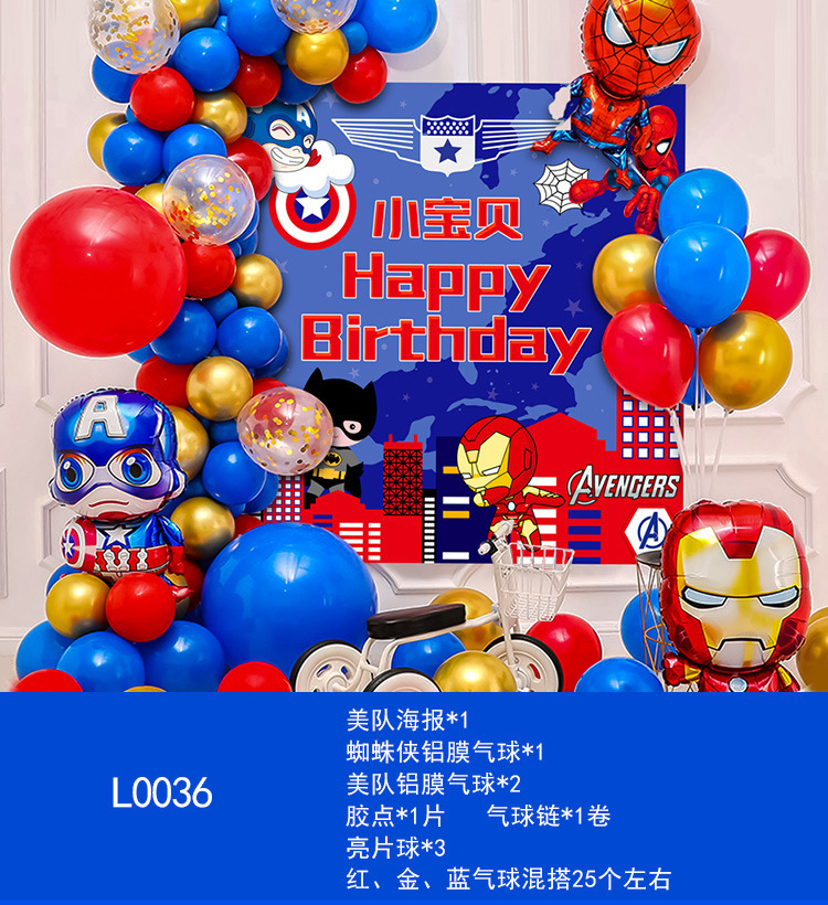 Happy Birthday Balloon Set Children's Birthday Party Background Wall Layout Decoration Supplies Boy and Girl Baby Years Old