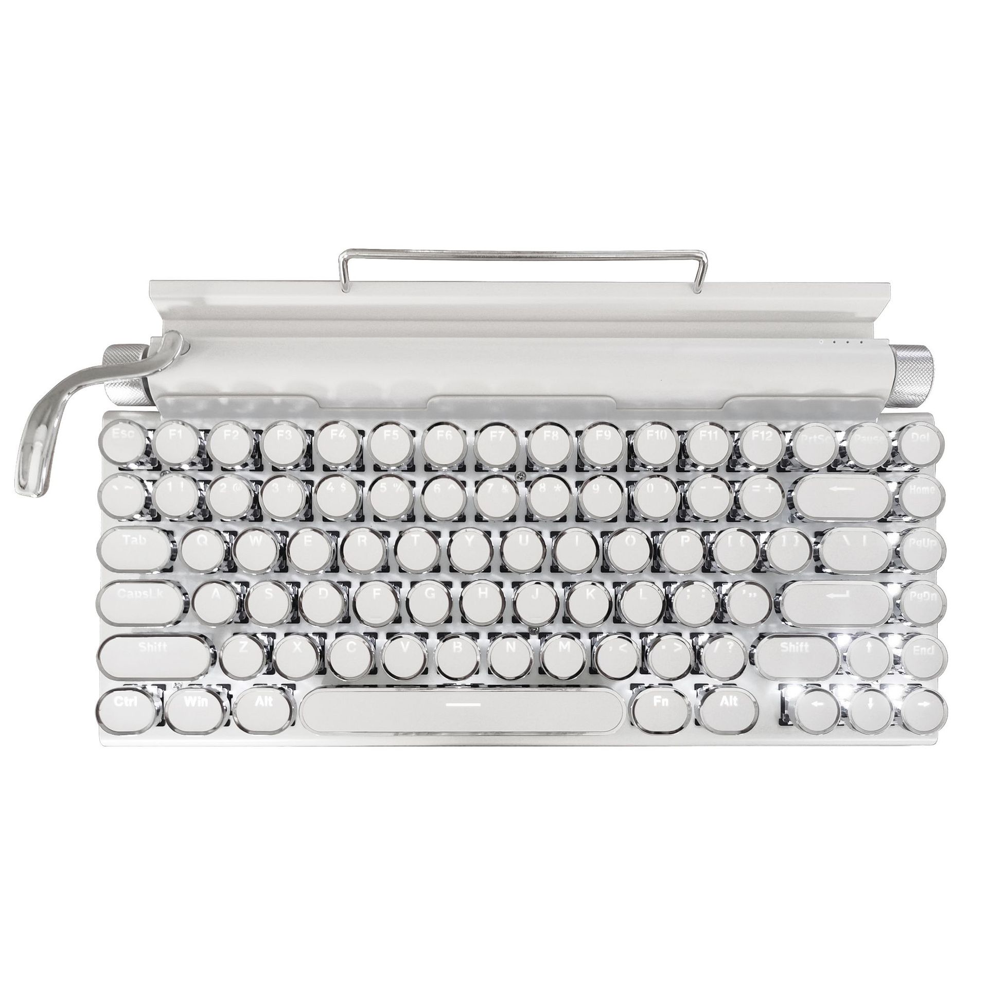 Dot Retro Typewriter Mechanical Keyboard Punk Key Cap Mobile Phone Tablet Mac Bluetooth Real Mechanical Keyboard Cross-Border