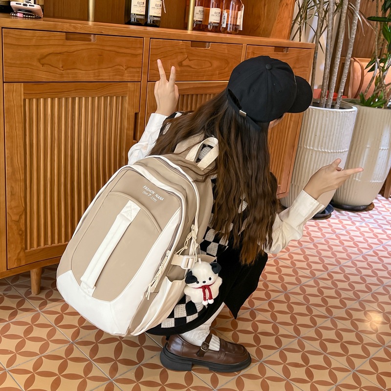 Schoolbag Female College Student Niche Design Simple High School Men's Backpack 2023 Travel Backpack