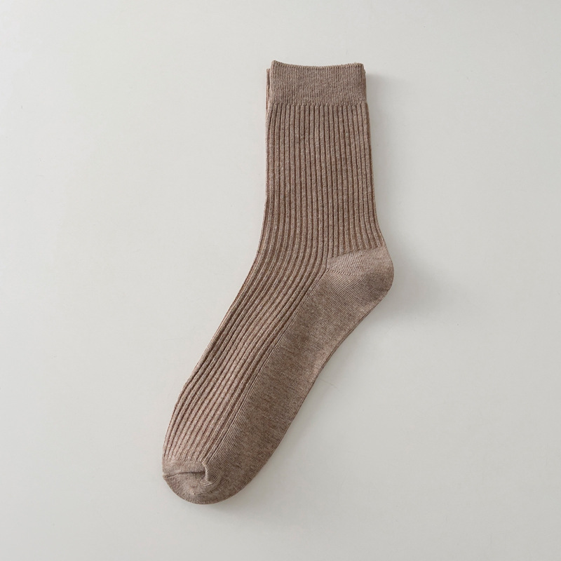 Suxinaimin Socks Men's Middle Tube Socks Autumn and Winter Solid Color Cotton Socks Men's Classic Sports Casual Business Socks Long Socks