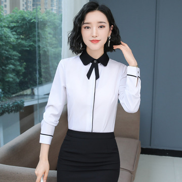 酒店工作服秋冬装女前台领班衬衣餐厅饭店制服服务员工作服长袖衫