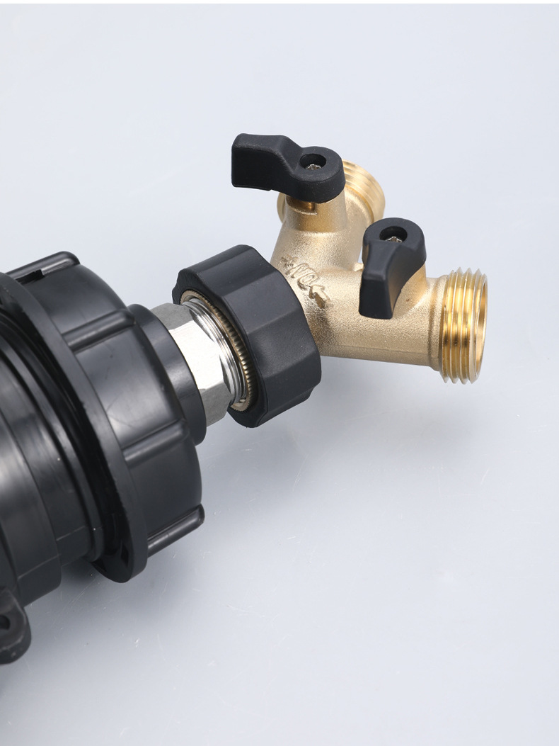 厂家直销美式全铜三通接头园林y型一通二式分流器 吨桶阀门转接头