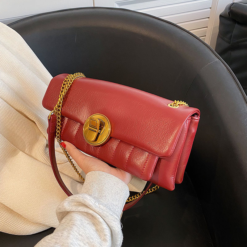 High-End Retro Commuter Chain Bag for Women 2022 New Fashion Small Square Bag Autumn and Winter Textured One-Shoulder Bag