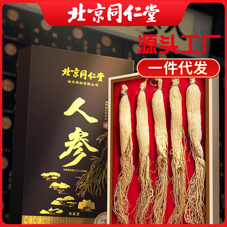 北京同仁堂长白山人参东北特产人参整枝野山参泡酒参厂家现货代发