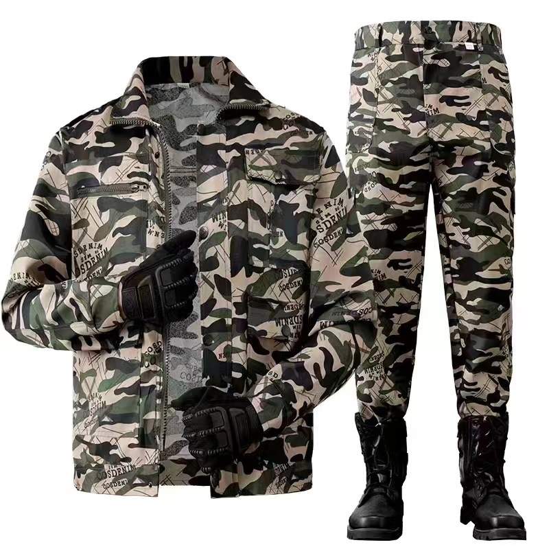 涤卡迷彩服套装男夏季户外训练服装中大学生男女全套军训服批发