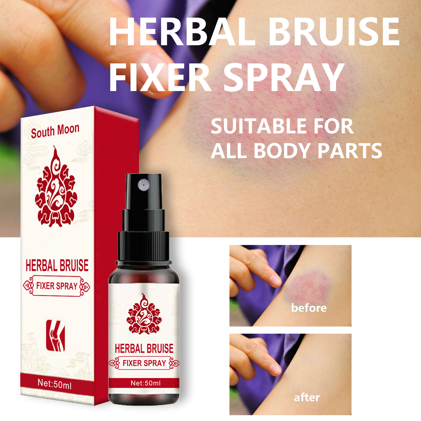 草本淤伤喷雾运动扭伤肌肉拉伤脚踝膝盖关节疼痛跌打损伤喷剂