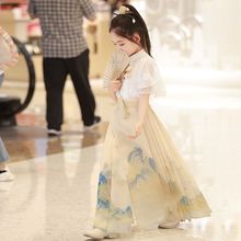 儿童马面裙女童汉服新中式改良古风套装古装超仙夏季明制唐装薄款